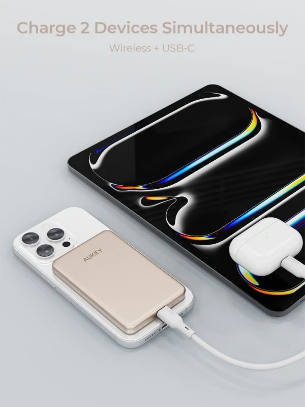 أوكي باور بانك ٢٠ واط MagFusion M 5000 Qi2 Magnetic Wireless PB MS07