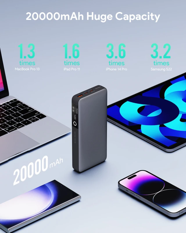أوكي باور بانك ٢٠٠٠٠ مللي أمبير ٦٥ واط ٢٠ ألف Sprint X Fast PD3.0 PB Y43