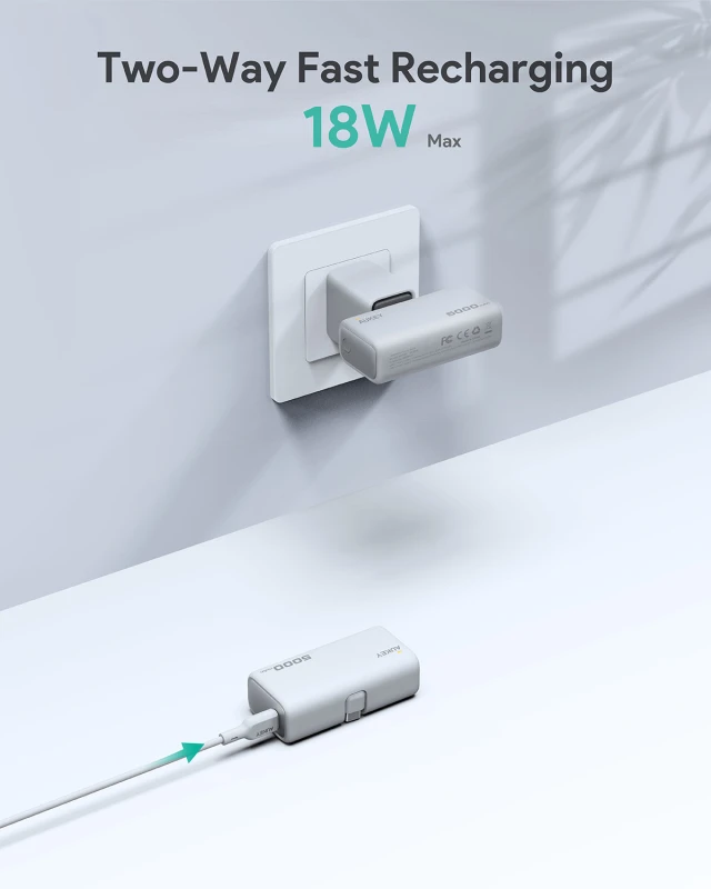 أوكي باور بانك Spark Mini 5000 Portable Built in USB C Port PB Y59