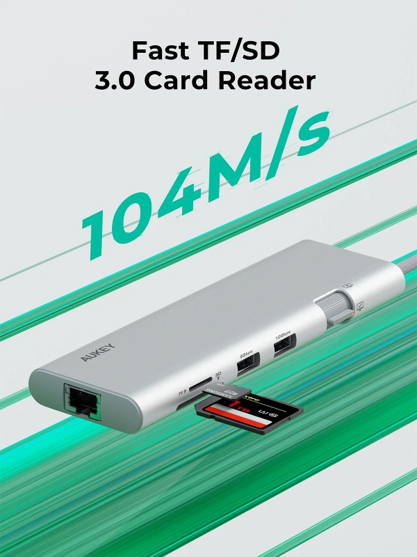 AUKEY UH-CUH03 OfficeDok 10-in-1 USB-C Hub with 2 HDMI Ports